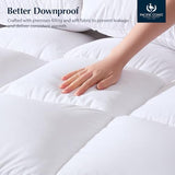 Pacific Coast Luxury White Goose Feather and Down Fiber Comforter King Size, All Season Fluffy Hotel Bedding Comforters，Ultra-Soft & Breathable Fabric Duvet Insert King with 8 Tabs, 106x90 Inch White Pacific Coast
