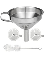 Resin Funnel, Resin Filter Funnel with Strainer 3D Printer Stainless Steel Resin Funnel for Filtering and Recycling UV SLA/DLP/LCD Photosensitive Resin, with Cleaning Brush Gnellkoor