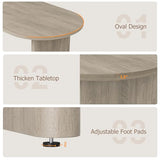 GarveeHome 70.8 Inch Oval Dining Table for 6-8 People, Long Large Kitchen Table with Thick Sturdy Wooden Base, Farmhouse Dining Room Table for Kitchen, Living Room, Office (Gray) GarveeHome