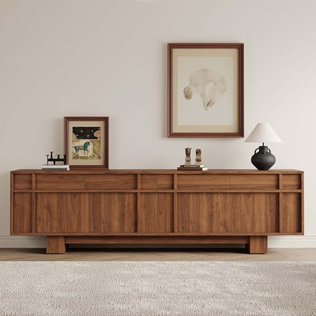 VAFON 70.87" TV Stand with Storage and Shelves for 55-70 inch TV, Wood Entertainment Center with Doors and Drawers, Mid Century Modern Console Table, for Living Room & Bedroom VAFON
