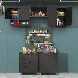 OPTYMIRA Metal Tool Storage Cabinet with Wheels,Black Heavy Duty Mobile Rolling Tool Cabinets for Garage,Metal Storage Cabinets with 2 Locking Doors and 1 Drawer,Assembly Required OPTYMIRA