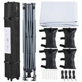 Yaheetech 12x12 Pop Up Canopy Easy Set-up Tent, Portable Outdoor Canopy Instant Tent, Commercial Gazebo with Wheeled Carry Bag & 4 Sandbags for Home, Party & Outdoor Activities, White Yaheetech