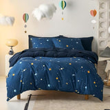 Wake In Cloud - Space Bedding Set for Boys, Star Outer Space Galaxy Patterned Soft Lightweight Comforter Set with Sheets, 5 Pieces Kids Bed in a Bag, Navy Blue, Twin Size Wake In Cloud
