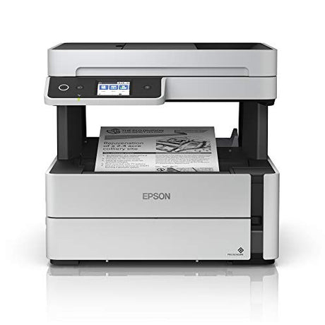 Epson EcoTank ET-M3170 Wireless Monochrome All-in-One Supertank Printer with ADF, Fax and Ethernet PLUS 2 Years of Unlimited Ink*, White Epson