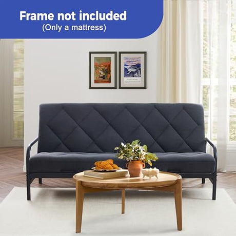 Jamdok 6" Full Size Pillow Top Futon Mattress Replacement(Frame Not Included), Gel Memory Foam, Removable Cover(71X52X6) Jamdok