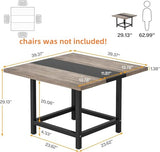 Tribesigns Square Dining Table for 4 People, Farmhouse 39.4"x 39.4"x29.5 “ inches Wooden Kitchen Table, Farmhouse 2 Person Dinning Table for Dinning Room &Small Space Tribesigns