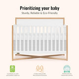 Dream On Me Owen 5-in-1 Convertible Full-Size Baby Crib in Vintage White Oak, GreenGuard Gold & BSA, Converts to Toddler, Day, & Full-Size Bed Non-Toxic Paint, Safe Sleep Environment