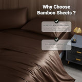 Shilucheng 4 Piece King Sheet Sets, Cooling Sheets, Blend Rayon Derived from Bamboo, Deep Pocket Up to 16", Breathable & Soft Bed Sheets, Hotel Silky Bedding Set, Brown Shilucheng