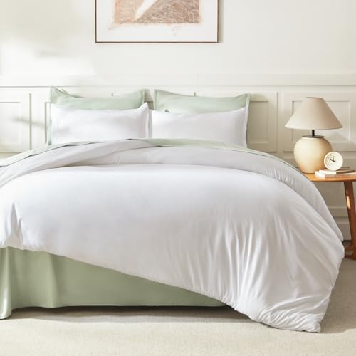 Litanika White Comforter Set Queen Size, 3 Pieces Lightweight Solid Bedding Comforter Set, All Season Fluffy Bed Set (90x90In Comforter & 2 Pillowcases) Litanika