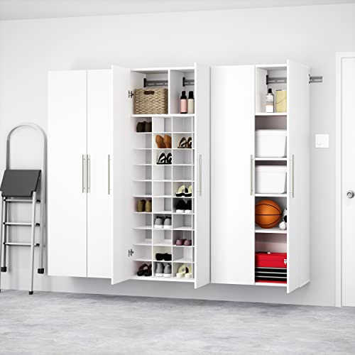 Prepac HangUps 30" Shoe Storage Cabinet, Cabinet Wall Mount, Wall Cabinet Storage for Shoes with 40 Cubbies, Ideal for Utility Room, Garage and Bedroom, 30" W x 72" H x 16" D, White Prepac