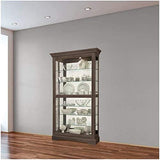 Howard Miller Tyler VI Curio - Floor Mount Showcase Auburn Finish Lockable Shelves & Levelers, Adjustable Vertical Plate Display Perfect for Living Room Office and Room Decor Howard Miller