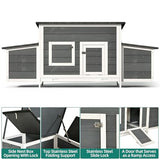 YITAHOME Chicken Coop 11.5ft² Large Wooden Chicken House Chicken Pen Outdoor with 2 Nesting Boxes Poultry Cage Rabbit Hutch Duck Cage with Weatherproof Roof (Grey) YITAHOME