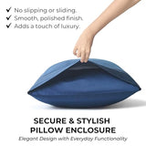 MAYIL MANOR 100% Natural Cotton Sheets Queen Size Bed Set | 500 TC Single-Ply Sateen Weave | Soft, Breathable, Hypoallergenic Solid 4-Piece Bedding with Deep Pocket Fitted, Flat, Pillowcase |Navy Blue Mayil Manor
