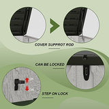 Greesum Outdoor Horizontal Resin Storage Sheds 34 Cu. Ft. Weather Resistant Resin Tool Shed, Extra Large Capacity Weather Resistant Box for Bike, Garbage Cans, Lawnmowe, Without Divider, White Greesum