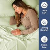Full Size 4 Piece Sheet Set - Comfy Breathable & Cooling Bed Sheets Set - Hotel Luxury Bedding for Women, Men, Kids, Teens, Boys & Girls - Deep Pockets and Wrinkle Free - Oeko-Tex - Light Sage Green CGK Unlimited