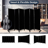 Room Divider Folding Privacy Screens with Lockable Wheels, 132'' Partition Room Dividers Freestanding Room Divider Fabric Panel for Room Separation, Wall Divider for Home Office Bedroom Dorm Decor HOMSCREENER