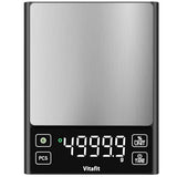 Vitafit 11lb Food Scale, High Accuracy 0.0001lb by Our Professional Scale Factory Since 2001, Digital Kitchen Scale with% Percentage Function for Cooking, Baking & Coffee, Stainless Steel, LED, Black