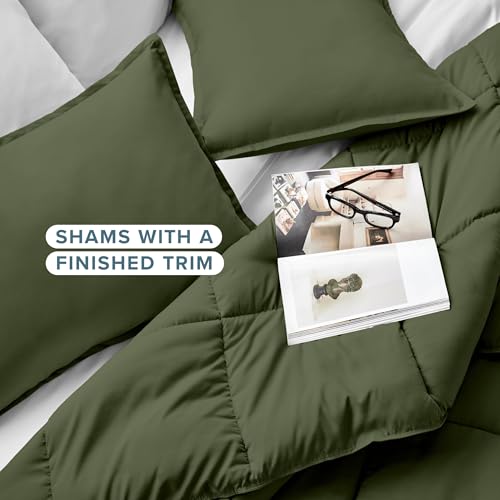 Bare Home Comforter Set - Ultra-Soft - Goose Down Alternative - Premium 1800 Series - All Season Warmth (Twin/Twin XL, Cypress Green) Bare Home
