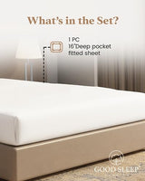 Good Sleep Bedding Queen Fitted Sheet - 1000 Thread Count Egyptian Cotton, Soft & Breathable - 16 Inch Deep Pocket - White Good Sleep Bedding
