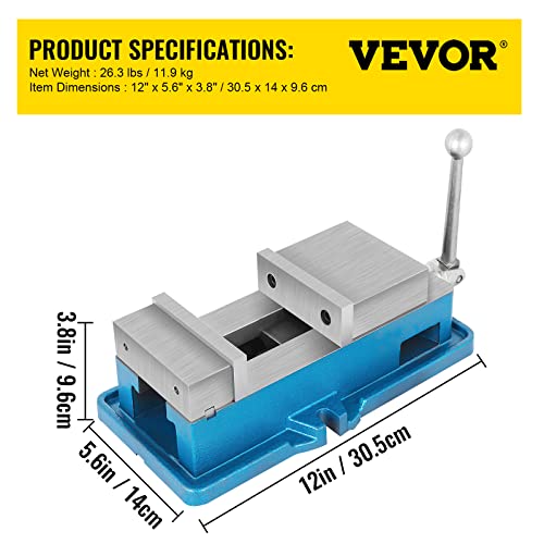 VEVOR Non Swivel Milling Lockdown Vise 4 Inch Precision Bench Clamp 100mm Width Drill Press Clamp 4 Inch Jaw Opening for Finishing Milling Machines VEVOR
