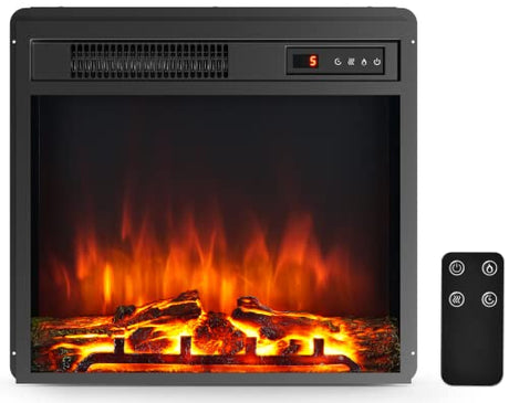ARLIME 18 Inch Electric Fireplace Inserts, 1500W Freestanding & Recessed Fireplace w/Adjustable LED Flame, Remote Control, Timer, Built-in Thermostat, Overheating Protection ARLIME