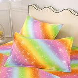 IngeCrafts Rainbow Galaxy Sheet Set Twin Size, 4-Piece Bedding with Glitter Star Ombre Design - Ultra-Soft Microfiber for Kids, Girls, Teens (Pink Color, Twin) IngeCrafts