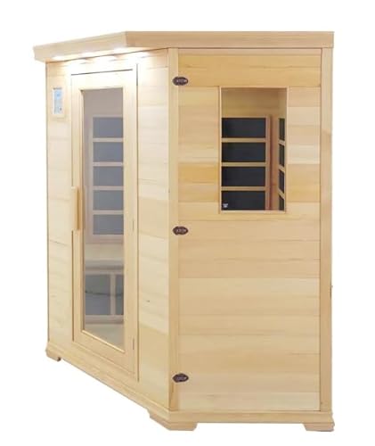 Saferwholesale 3-4 Person Corner FAR Infrared Sauna Canadian Hemlock - Maui Saferwholesale