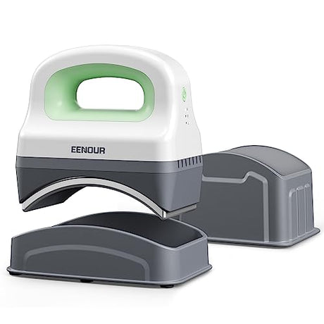 EENOUR Hat Press Machine, Mini Heat Press for Caps with 3 Heating Levels & Auto-Off, Handheld Cap Easy Press with 3"×5.5" Arched Heating Plate for 6-8 Hat Size, 19-26 Girth EENOUR