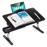 Besign LT05 Adjustable Laptop Table, Lap Desk, Portable Standing Bed Desk, Foldable Sofa Breakfast Tray, Notebook Computer Stand for Reading and Writing, Medium Size, Black BESIGN
