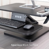 VIVO Black Height Adjustable 25 inch Standing Desk Converter, Compact Sit Stand Tabletop Monitor Riser Workstation, DESK-V001G VIVO