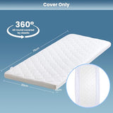 SLEEP ZONE Cot Mattress Protector, Waterproof Mattress Protector for Narrow Twin Bed - Fitted with Stretchable Pockets, Soft Breathable RV Bunk Size Mattress Pad Cover (White) SLEEP ZONE
