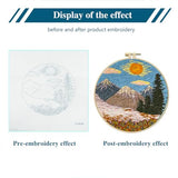 Zhenqing Mountain Sunrise Embroidery Kit - 29x29cm Printed Fabric, Hoop & Full Tools for Beginners(S-CX0636)
