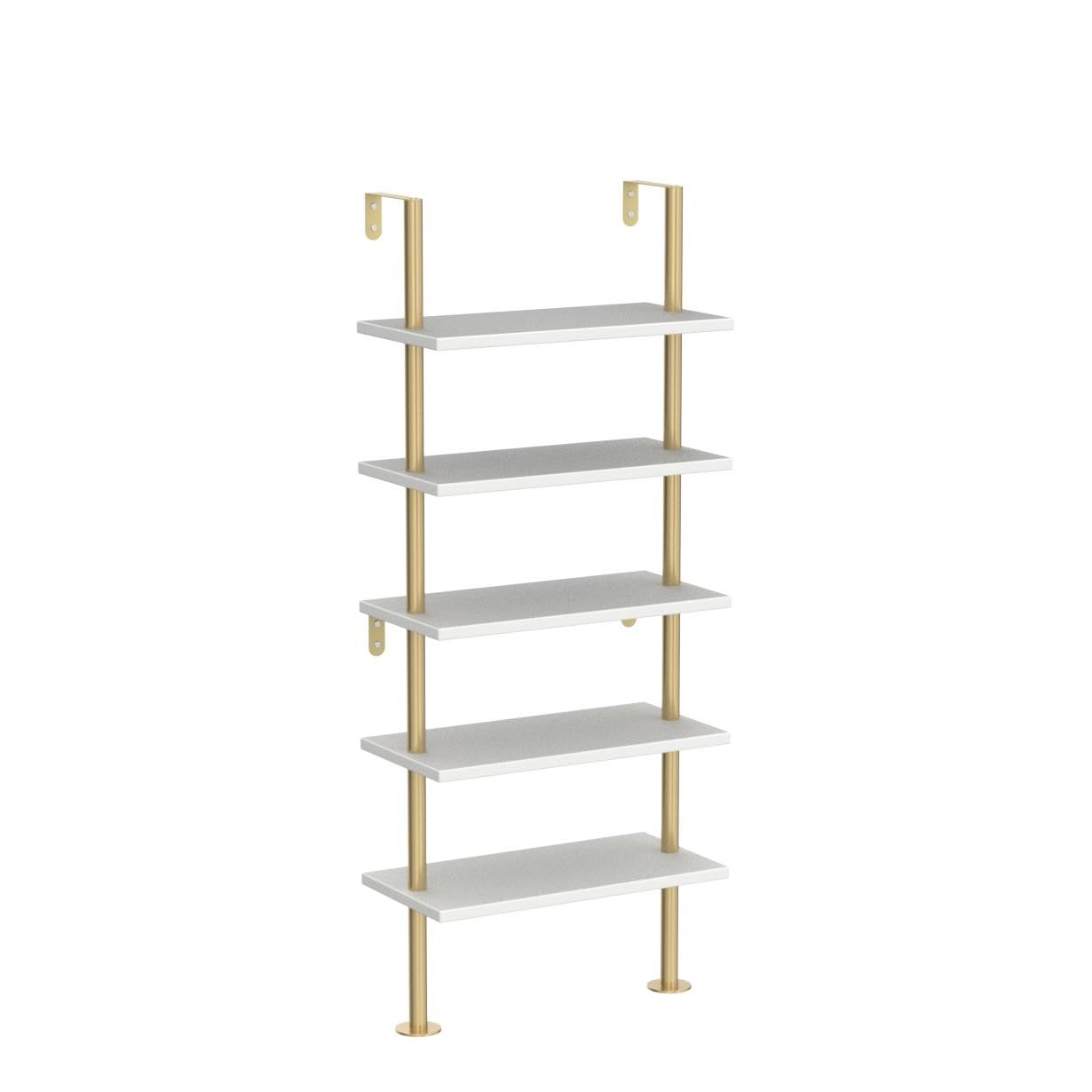 Elevate Your Space with the pickpiff 5-Tier Gold Ladder Shelf Bookcase - WoodArtSupply