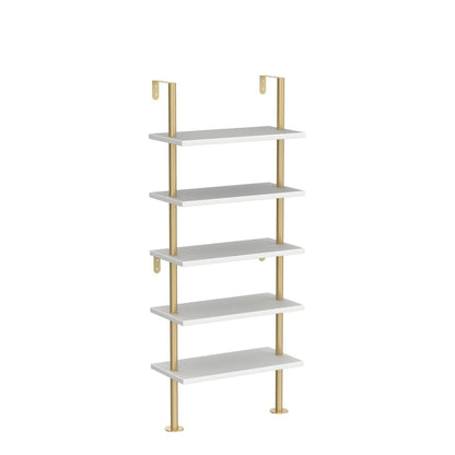 Elevate Your Space with the pickpiff 5-Tier Gold Ladder Shelf Bookcase - WoodArtSupply