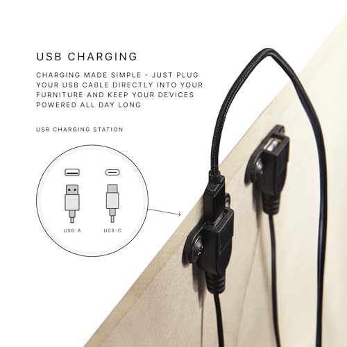 Signature Design by Ashley Barnsana Minimalist Power Reclining Sofa with USB Charging Ports, Light Gray Signature Design by Ashley