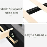 IMMERSTABLE Floating Bed Frame Queen, Queen Upholstered Bed Frame with Headboard, RGB LED Ligths, Solid Wood Slats Support, No Box Spring Needed, Noise-Free, Easy Assembly, Black IMMERSTABLE