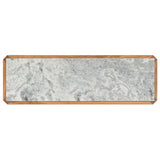 SAFAVIEH Couture Collection - Bernardi Natural & White Marble Top Console Table with Solid Wood Base, Modern Accent Entryway Table (SFV9745A) SAFAVIEH
