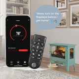 Country Living Infrared Freestanding Electric Fireplace Stove Heater in Mineral Blue | Multiple Flame Colors, Metal Design with Faux Wooden Logs | Alexa/WiFi Enabled, Remote Control Country Living