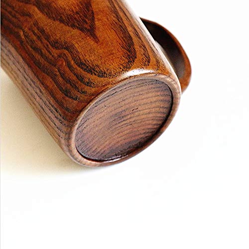 Handmade Wooden Coffee Cup Tea Cups Drinking Wood Mug with Handle for Beer/Coffee/Milk (Typ 2) - WoodArtSupply