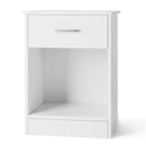 FOTOSOK Nightstand, Set of 2, 2-Tier Side Table with Drawer and Storage Shelf, Bedside Table End Table, Modern Night Stand for Bedroom, Home Office,White FOTOSOK