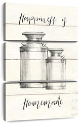 Elephant Stock - Life At Home I Shiplap Wall Art - Vertical Multi Panel Canvas - 3 Piece Living Room Wall Decor - Drawing Happiness Quotes Multi Piece Wall Art - Beige And Black Decor by Avery Tillmon - 28" x 45" ElephantStock