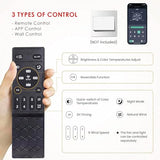 Ceiling Fans with Lights- 46" Low Profile Indoor Ceiling Fan with Light and Remote/APP Control, Flush Mount, LED Dimmable DC Reversible Modern Ceiling Fan for Bedroom（Black） Mpayel