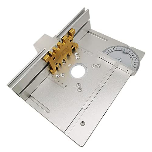 Set of 3 Router Table Insert Plates, Aluminum Alloy, Wood Milling, Flip Board Trimming Machine, Engraving Auxiliary Tool with Miter Gauge, Saw burko