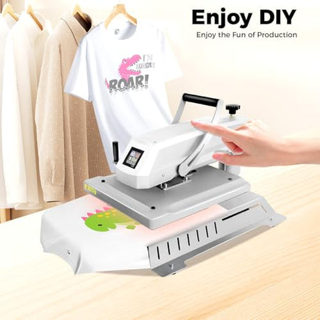LyeXD 16x20 Inch Heat Press Machine, 1600W Digital T-Shirt Heat Press Machine w/Intelligent Temperature Control System, Heat Press Automatic Swing Away Sublimation Heat Transfer for T Shirts Bags LyeXD