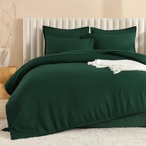 Litanika King Size Comforter Set Dark Emerald Green - 7 Pieces Bed in a Bag King Bedding Comforter Sets, Solid Lightweight Bed Set with Comforter, Sheets, Pillowcases & Shams Litanika