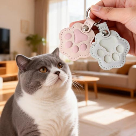 houlishu 5PCS Leather Paw Pet Hair Keepsake Keychain, Pet Memorial Gift for Dog & Cat Lovers houlishu