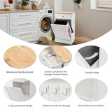 AHB 13 Gallons Tilt Out Trash Cabinet, Hidden Trash Can Kitchen Wooden Tilt Out Pet Proof Hidden Trash Bin for Kitchen Living Room,White AHB