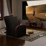 GTPLAYER Gaming Recliner Chair for Living Room Racing Style Single PU Leather Gaming Sofa for Adults Modern Game Recliners Ergonomic Comfortable Home Theater Seating, Red