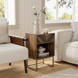 Masupu Nightstand,Modern Night Stand Boho Farmhouse Wood Bedside Table with Storage Drawer Side End Table for Bedroom,Living Room,Office,Walnut Brown Masupu