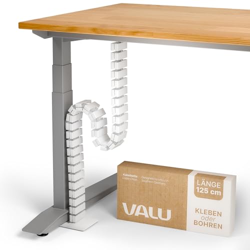 VALU Cable Management Spine – 49 Inch Cable Organizer for Height-Adjustable & Fixed Desks – Sturdy & Flexible with Magnetic Link – Cord Management System Under Desk with Steel Base & Non-Slip Pads VALU